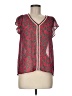 Maison Jules 100% Polyester Red Short Sleeve Blouse Size M - photo 1