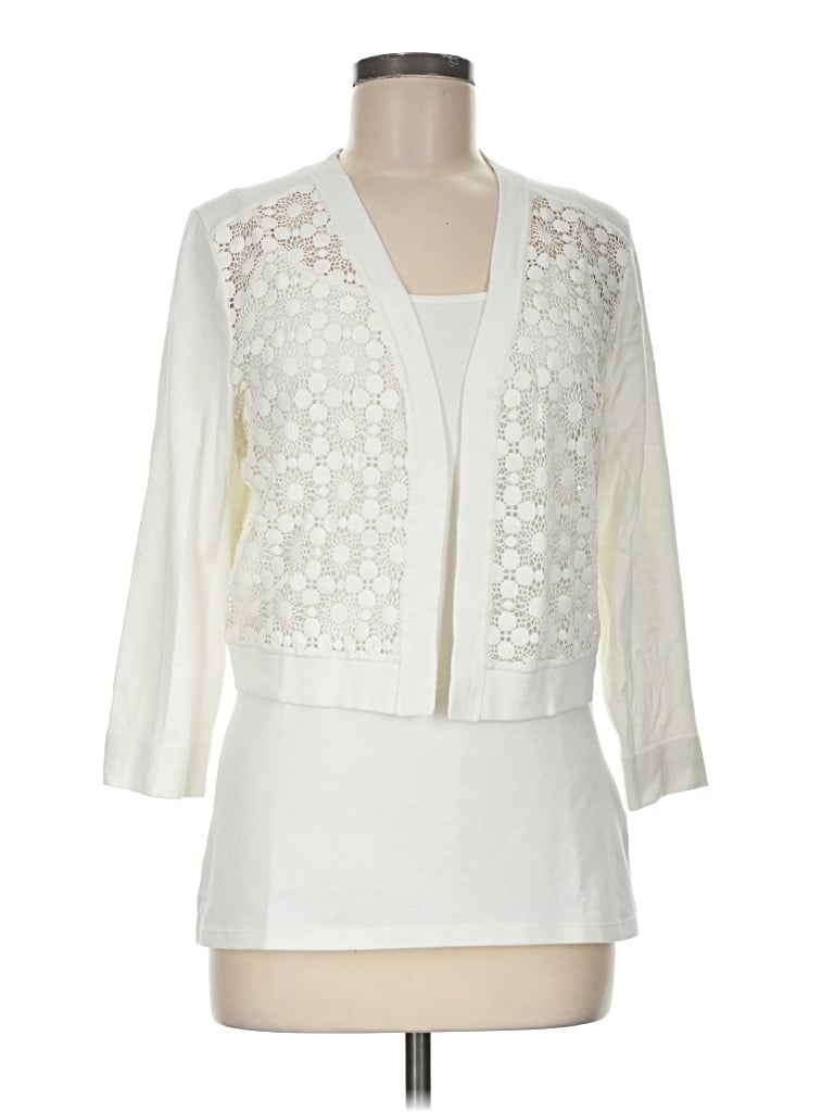 Pre-owned Tommy Hilfiger Cardigan Sweater In Ivory