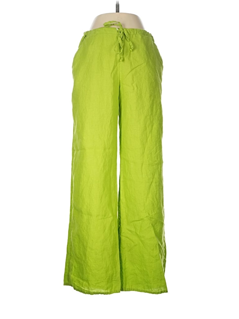 Pre-owned Flax Linen Pants In Green