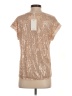 Grace Karin Metallic Gold Short Sleeve Blouse Size S - photo 2