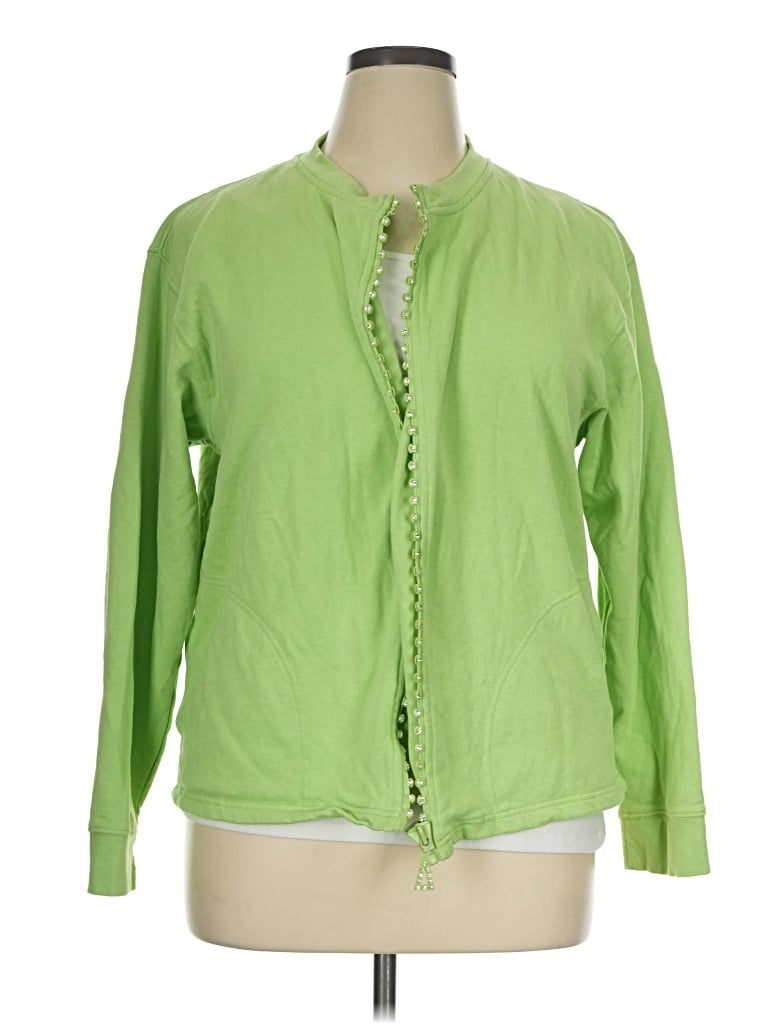 Pre-owned District Cardigan Sweater In Green