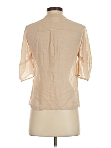 BCBGMAXAZRIA Short Sleeve Silk Top (view 2)