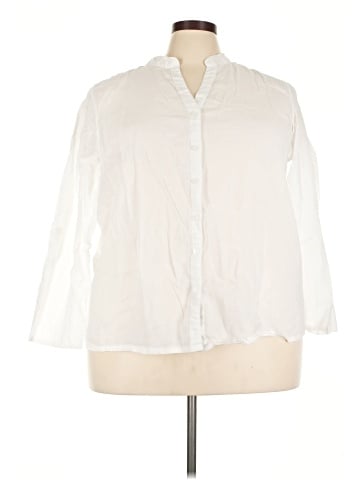 Ashley Stewart 3/4 Sleeve Button-Down Shirt (view 1)