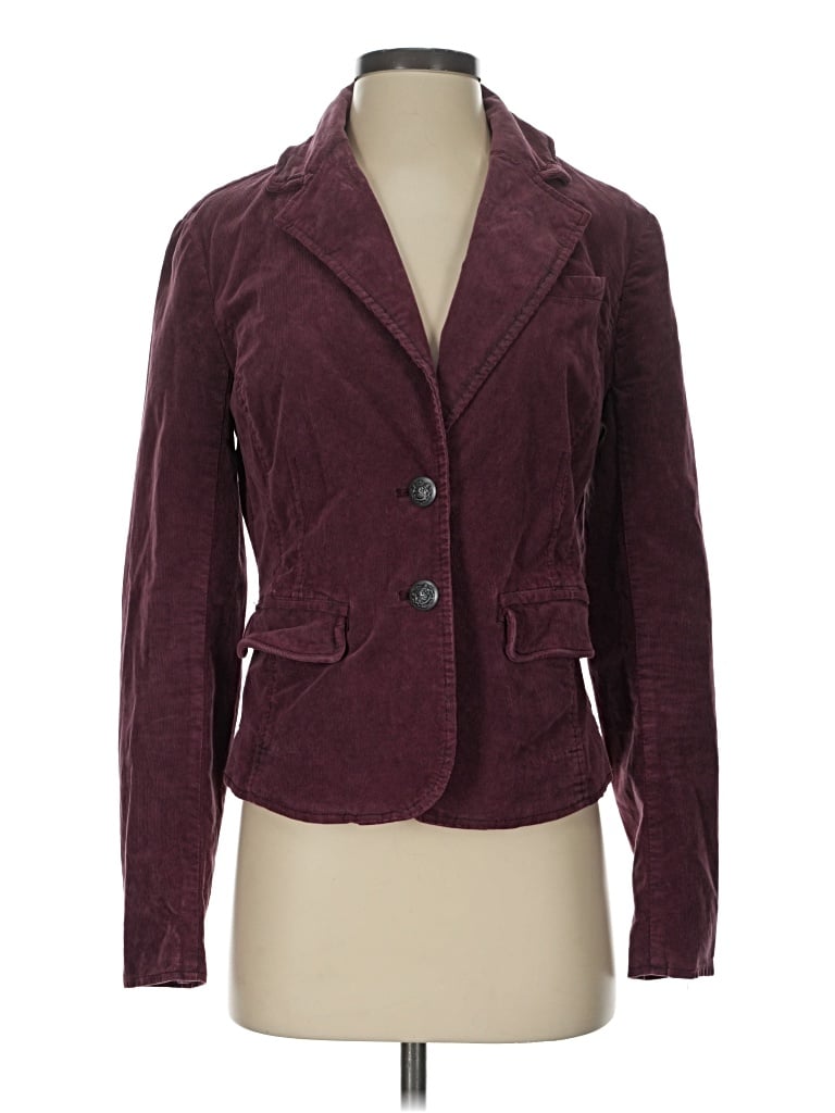 Pre-owned Free People Blazer Jacket In Burgundy