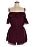 Haute Monde Solid Burgundy Romper Size L - photo 1