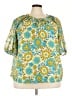 Cato 100% Polyester Yellow Short Sleeve Blouse Size 22 - photo 1