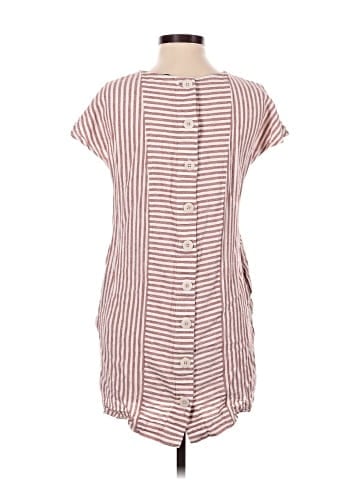 Madewell Stripe-Play Button-Back Tee Dress (view 2)