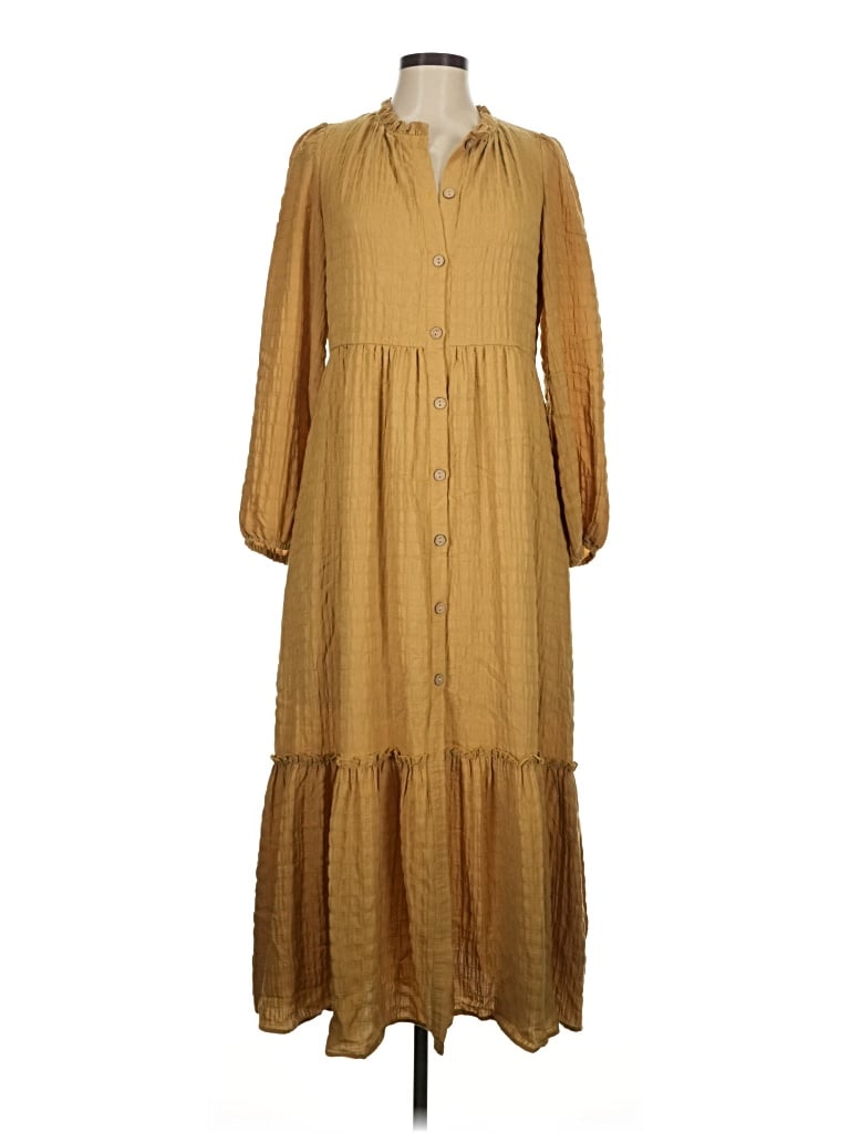 Pre-owned Listicle Casual Dress In Gold