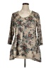 One World Gray 3/4 Sleeve Blouse Size XL - photo 1
