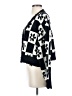 Pol Checkered-gingham Floral Graphic White Black Cardigan Size S - photo 5