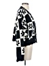Pol Checkered-gingham Floral Graphic White Black Cardigan Size S - photo 4