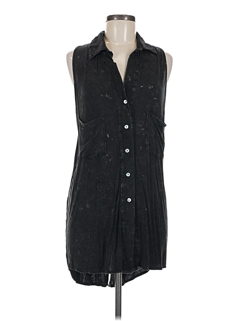Pre-owned Pol Sleeveless Button Down Shirt In Black