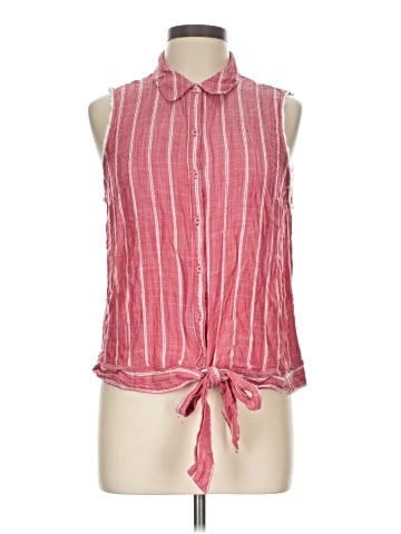 Elle Sleeveless Button-Down Shirt (view 1)
