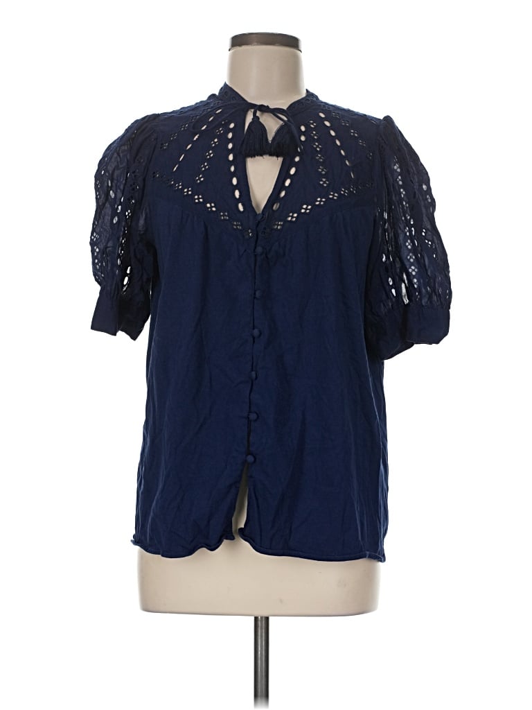 Pre-owned Good Hart Short Sleeve Blouse In Blue