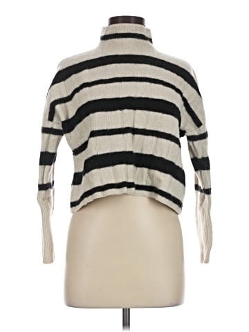 Madewell Ribbed Cashmere-Wool Blend Pullover Sweater in Stripe (view 1)