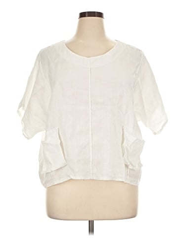 100% LIN BLANC Short Sleeve Blouse (view 1)