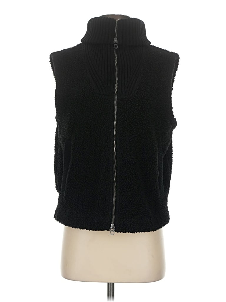 Pre-owned Varley Faux Fur Vest In Black