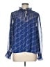 Ann Taylor LOFT 100% Polyester Blue Long Sleeve Blouse Size L - photo 1