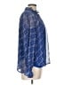 Ann Taylor LOFT 100% Polyester Blue Long Sleeve Blouse Size L - photo 4