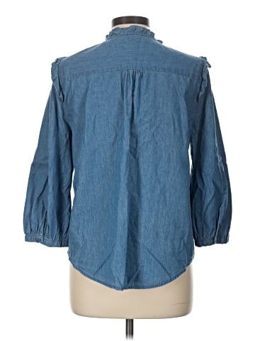 LC Lauren Conrad 3/4 Sleeve Button-Down Shirt (view 2)