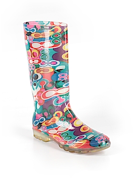 pink coach rain boots