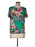 Spense 100% Polyester Floral Green Short Sleeve T-Shirt Size M - photo 1