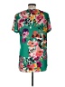 Spense 100% Polyester Floral Green Short Sleeve T-Shirt Size M - photo 2