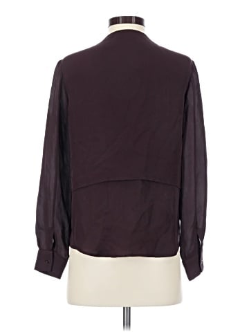 Theory Long Sleeve Silk Top (view 2)