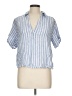 Universal Thread Stripes Blue Short Sleeve Blouse Size L - photo 1
