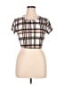 rue21 Plaid Brown Short Sleeve Turtleneck Size XL - photo 1