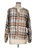 Andree by UNIT Plaid Tan Long Sleeve Blouse Size L - photo 1