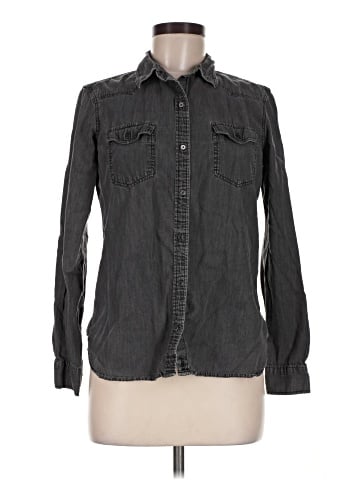 Zara Basic Long Sleeve Button-Down Shirt (view 1)