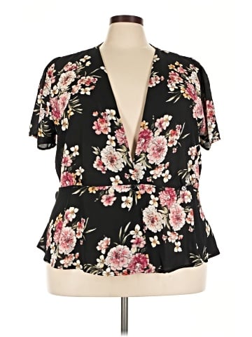 Mauve Short Sleeve Blouse (view 1)