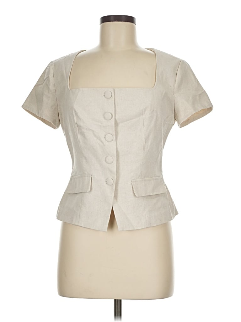 Pre-owned Cider Short Sleeve Blouse In Ivory