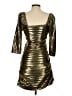 LoveShackFancy 100% Polyester Metallic Gold Cocktail Dress Size 6 - photo 2