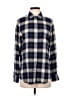 Theory Plaid Blue Long Sleeve Button-Down Shirt Size S - photo 1