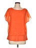 Cato 100% Polyester Orange Short Sleeve Blouse Size L - photo 1