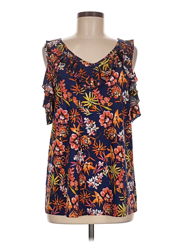 Pre-owned Tacera Sleeveless Blouse In Blue