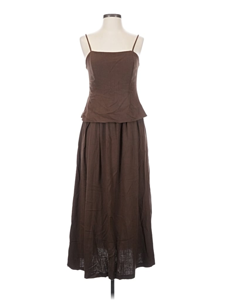 Pre-owned Mustard Seed Casual Dress In Brown