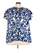 Rose + Olive Blue Short Sleeve Blouse Size 3X - photo 1