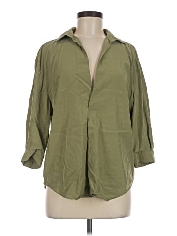 Zara 3/4 Sleeve Button-Down Shirt (view 1)