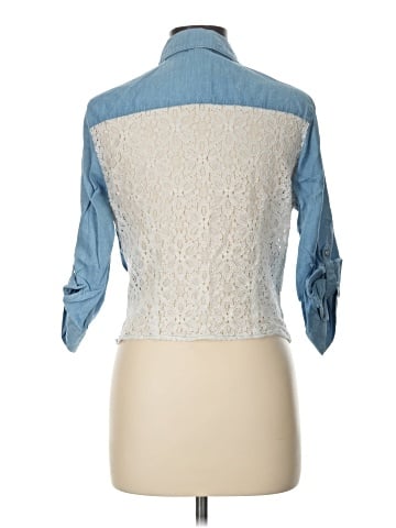 Eyeshadow 3/4 Sleeve Button-Down Shirt (view 2)