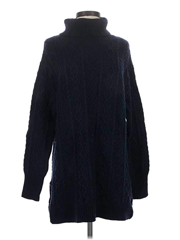 Pre-owned Halogen Turtleneck Sweater In Black