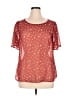 ModCloth 100% Polyester Burgundy Short Sleeve Blouse Size XL - photo 1