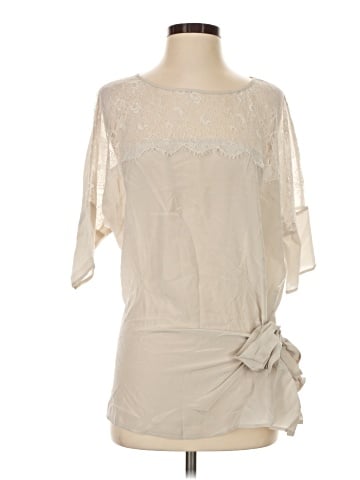 Gold Hawk Short Sleeve Silk Top (view 1)