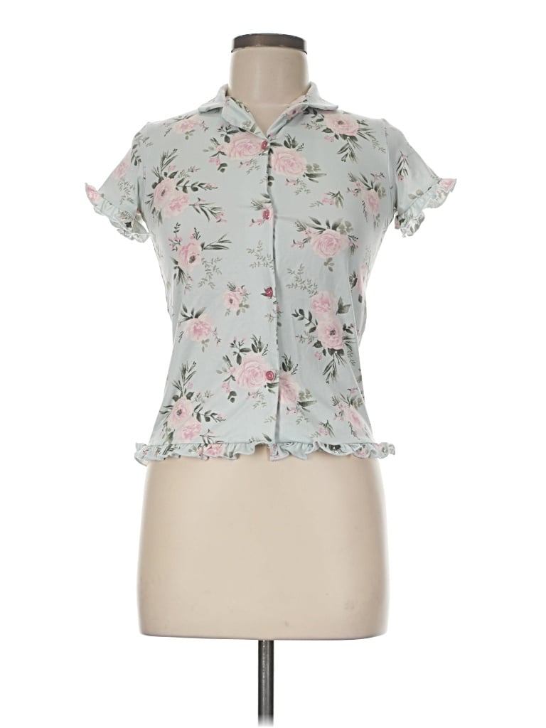 Pre-owned Laura Ashley Short Sleeve T-shirt In Gray