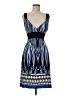 Connected Apparel Graphic Blue Cocktail Dress Size 6 - photo 1