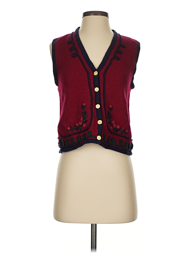Pre-owned Pendleton Sleeveless Blouse In Burgundy