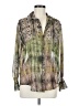 Zara 100% Polyester Animal Print Green Long Sleeve Blouse Size M - photo 1