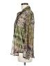 Zara 100% Polyester Animal Print Green Long Sleeve Blouse Size M - photo 5
